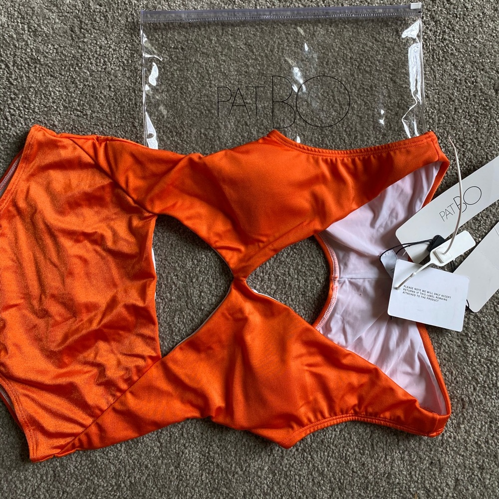NWT PatBo One Piece Cutout Orange Crush Swimsuit - Picture 6 of 8